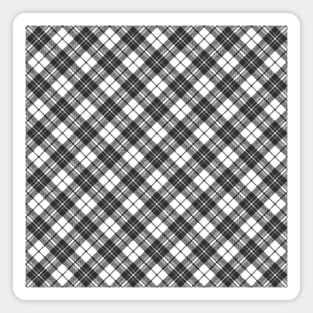 Tartan pattern holidays Christmas xmas black white elegant lines geometric cool fun classic elegance Magnet